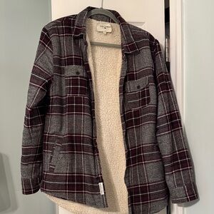 Plaid Sherpa-Lined Jacket